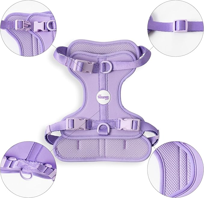 HNS1002H Arlo Medium Adjustable Soft Padded No Pull Pet Harness with 3 Buckles and 3 Leash Clips, Bramble