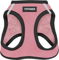 Best Pet Supplies Voyager Step-in Air Harness - All Weather Mesh, Reflective, No Pull Harness for Dogs, Cats - Secure with Hook & Loop Fastener, Buckle, Double D-Rings - Pink/Black Trim, XXS