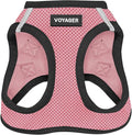Best Pet Supplies - All Weather Mesh/Plush, Reflective, No Pull Harness for Small, Medium Dogs, Cats - Secure with Hook & Loop Fastener, Buckle, Double D-Rings - Pink/Black Trim, M