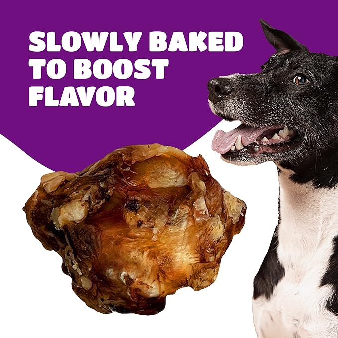 Knuckle Bones for Large Dogs, Cow Knee Caps for Dogs, Real Dog Bones Long Lasting for Aggressive Chewers, Natural Treats, 25 Count