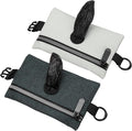 Dog Poop Bag Holder, Pet Waste Bag Dispenser Dog Treat Pouch with Zipper Oxford Cloth Portable Reusable Easy Cleanup(2Pcs, Gray/Black), Intended for Outdoor/Travel/Walking