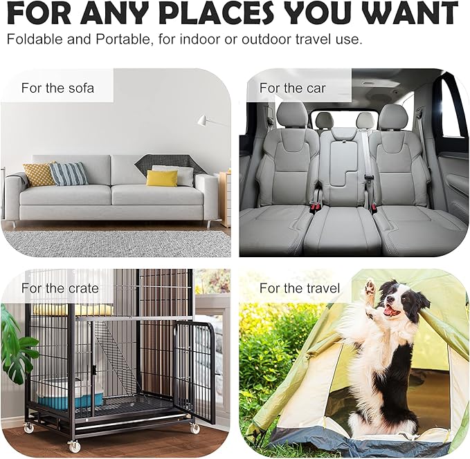 JoicyCo Dog Bed Soft Dog Crate Bed Pad Mat, 42 in Non Slip Bottom Washable Beds for Large Dogs, Pet Bed Mattress Kennel Pad, Dark Brown
