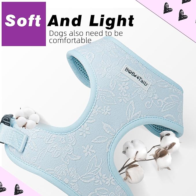 No Pull Dog Vest Harness for Small&Medium Dogs, Side Clip Adjustable Pet Vest, Soft Breathable, Fashion Dog Harnesses for Walking, Running, Shopping (Light Blue, XS)