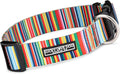 Lucky Love Dog Wide Dog Collar - Adjustable, Durable, Soft Webbing, & Comfortable 1.5 inch Wide Collar for Dogs Male and Female with Strong Buckle - Hippie, Large