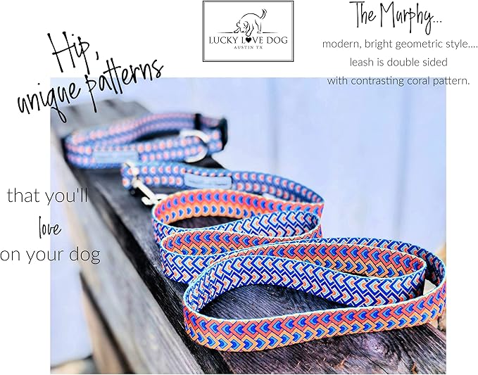 Lucky Love Dog Leash – Soft, Durable, and Comfortable Leash with Vibrant Patterns – Stylish and Long Lasting for Small Male and Female Dogs – Murphy, Small