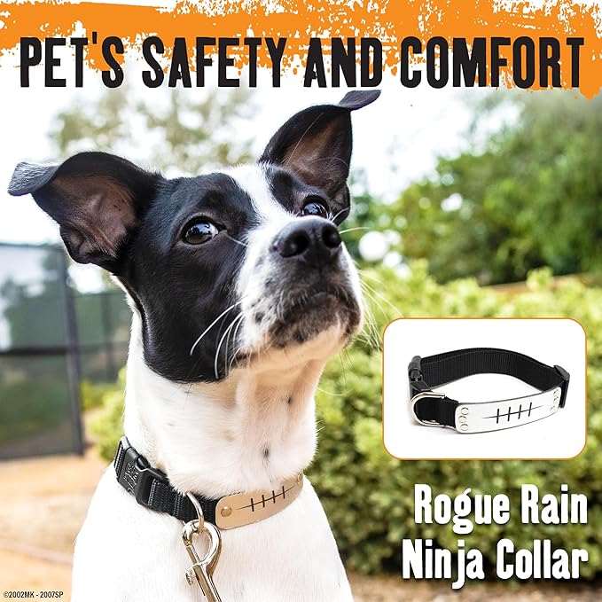 Naruto Dog Collar for Large Dogs, Medium, Small, XS Puppy Collars: Officially Licensed Naruto Shippuden Anime Dog Collar Pet Accessories, Naruto Gifts for Boy or Girl Dog (Black, Rogue Rain, Medium)