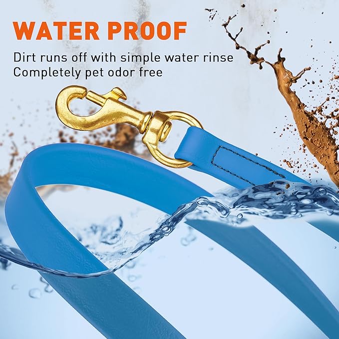 Viper K9 Biothane Working Dog Leash Waterproof Lead for Tracking Training Schutzhund Dog Sport and Search - Odor-Proof Long Line with Solid Brass Snap for Puppy Medium and Large - Water Friendly