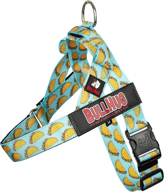 BULLHUG Adjustable Dog Harness– No Pull, No Choke – for English Bulldogs, French Bulldogs, Pugs & Broad-Chested Breeds – Easy, Safe Walks (Taco, Small)