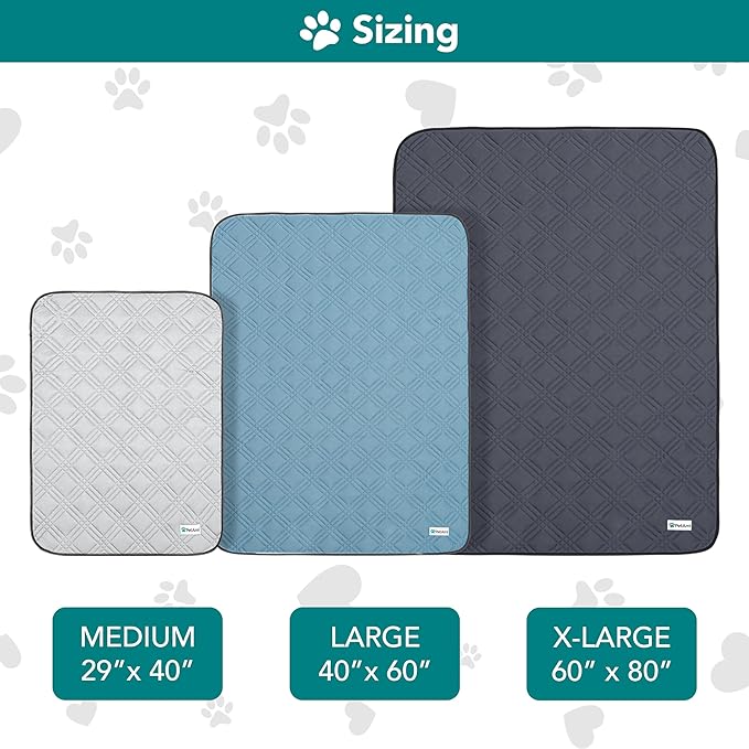 PetAmi Waterproof Cooling Mat for Dog, Premium Pet Cooling Blanket for Bed Crate, Anti Slip Indoor Dog Cool Pad for Sleeping, Q-MAX Large Sofa Couch Cover Mat for Cat, Grey, 40x60
