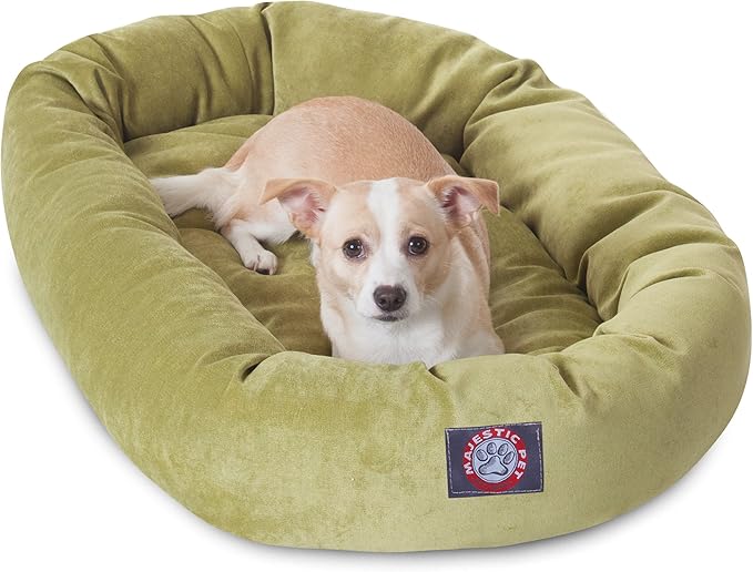 Majestic Pet Villa 32 Inch Shredded Memory Foam Dog Bed for Medium Sized Dog 32x23x7 Inch–Orthopedic Pet Bed - Washable Medium Puppy Mat with Head Support-Apple