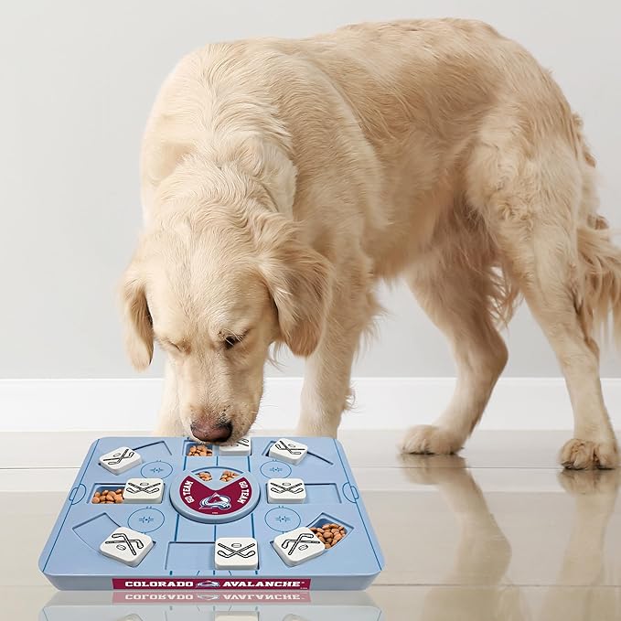 Pets First NHL Colorado Avalanche Large Puzzle Toy, New Size, Interactive Dog Treat & Slow Feeding Toy
