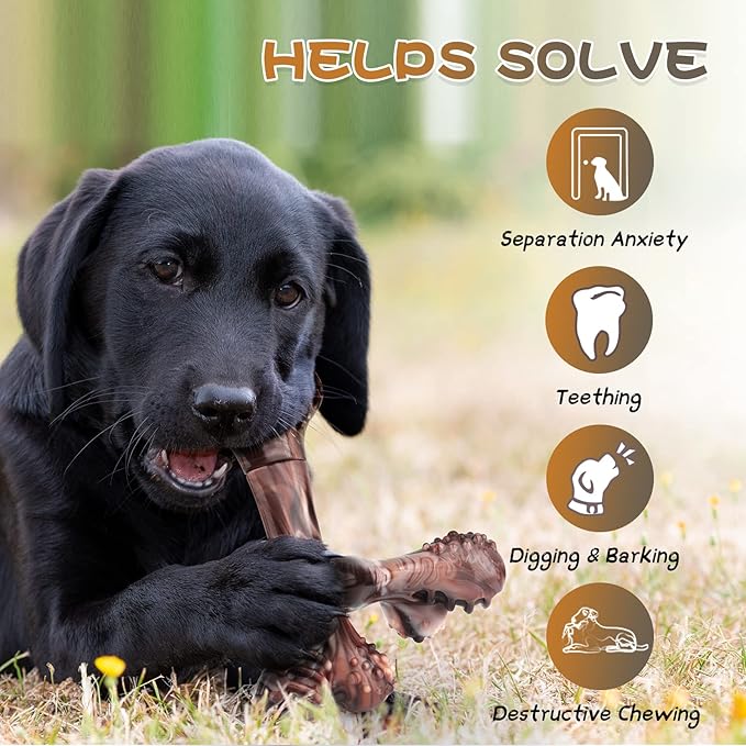 petizer Durable Dog Chew Toy for Aggressive Chewers, Almost Indestructible Nylon Bone, Tough Teeth Cleaning Toy, for Boredom and Stimulating, for Small Medium or Large Dogs