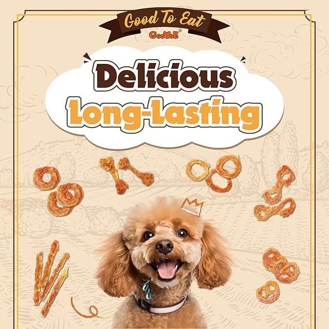 Gootoe Turkey Tendons for Dogs –All-Natural, Hypoallergenic Dog Treats, Rawhide Alternative, Long Lasting Puppy Chews, Healthy Dog Treats for Small Breeds, Ring (S), 6 Count Pack