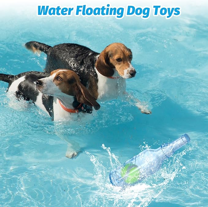 Water Bottle Dog Toy,Crunchnplay Bottle Toy for Dogs,Floating Dog Chew Toys,Squeaky Dog Toys for Aggressive Chewers,Dog Toy Water Bottle Cruncher,Interactive Dog Toys for Small Medium Dogs Boredom