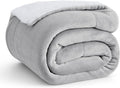 Bedsure GentleSoft Sherpa Fleece Throw Blanket for Couch, Non-Heated, Thick and Warm Throw for Women and Men, Soft Fuzzy Plush Blanket for Winter, Light Grey, 50x60 Inches