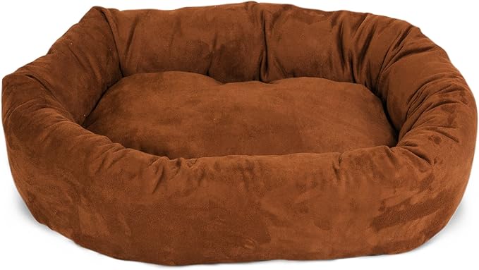 Majestic Pet Villa 32 Inch Shredded Memory Foam Dog Bed for Medium Sized Dog 32x23x7 Inch–Orthopedic Pet Bed - Washable Medium Puppy Mat with Head Support-Aubergine