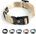 2026 New Edition, Fei & Eve Classic Dog Collar - Quick Release Metal Buckles | Fur-Safe | Premium 210D Nylon | 450LB Escape-Proof | Adjustable Fit | Medium (Champagne)