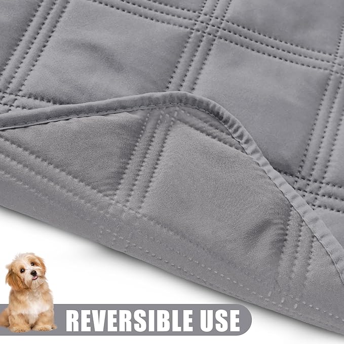 Smiry Waterproof Dog Bed Cover Blanket 68x82, Soft Reversible Pet Blanket, Washable Leakproof Cats Dogs Couch Cover for Sofa, Couch, Furniture, Grey/Grey