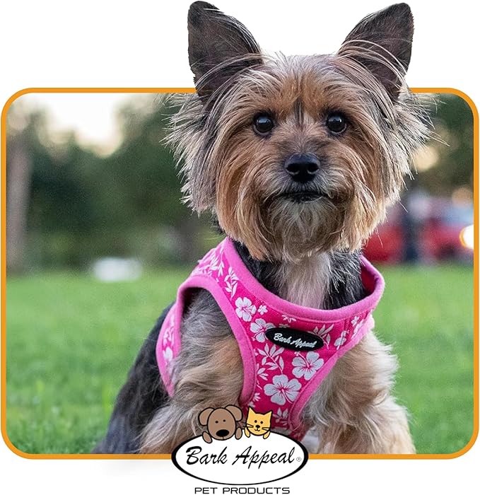 Bark Appeal Lavender Netted Step-in Dog Harness for Small to Medium Sized Pets – Updated Sizing, Remeasuring is Essential – Soft Netted Mesh – Anti-Choke with Adjustable Strap & Heavy Duty Clip – M