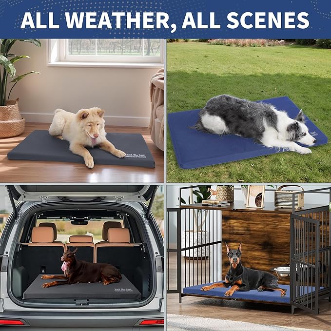Durable Outdoor Dog Bed Chew Proof Stable Crate Mat Indoor cat Bed Anti Mild Bite Kennel Pad with Removable Fully Waterproof Cover (Charcoal, Small(23x17x1.5in))