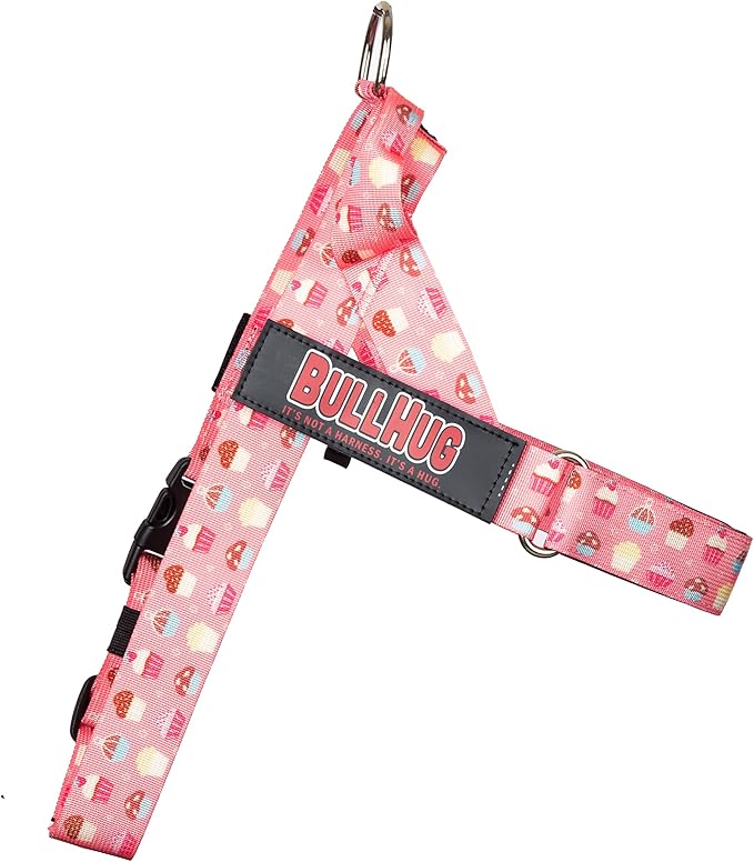 BULLHUG Adjustable Dog Harness– No Pull, No Choke – for English Bulldogs, French Bulldogs, Pugs & Broad-Chested Breeds – Easy, Safe Walks (Cups, XL)