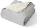 Bedsure Waterproof Dog Blankets for Small Dogs - Small Cat Blanket Washable for Couch Protection, Sherpa Fleece Puppy Blanket, Soft Plush Reversible Throw Furniture Protector, 25"X35", Light Grey