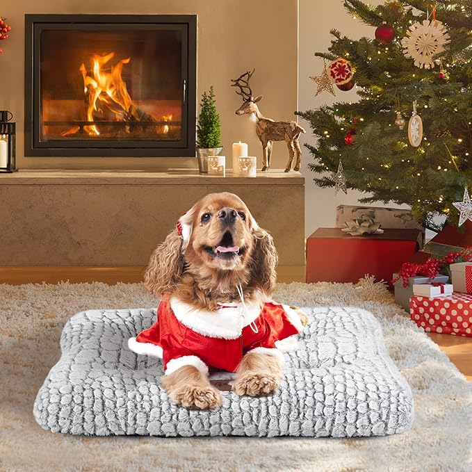 Dog Bed Crate Pad - Soft Fluffy Pet Cushion Mat for Small Dogs, Anti-Slip Comfy Kennel Pad for Puppy Crates