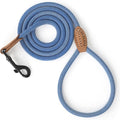 Mile High Life Small Dog Leash, Thin Rope Leash with Genuine Leather Connection and Heavy Duty Metal Clasp, Great for Small Medium Dogs(Blue White,60 Inch-1/3)