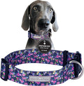 Lucky Love Dog Wide Dog Collar - Adjustable, Durable, Soft Webbing, & Comfortable 1.5 inch Wide Collar for Dogs Male and Female with Strong Buckle - Primrose, X-Large