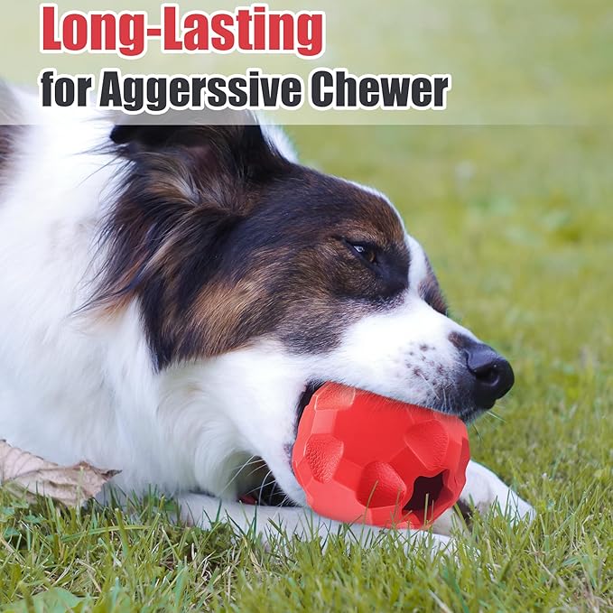 Treat Dispensing Dog Toys for Aggressive Chewers Large Breed, Rubber Balls for Dogs, Interactive Dog Toys for Boredom to Keep Them Busy, Dog Treat Toy Ball