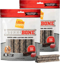 Ultra Chewy Steel Bones Regular Size Beef Flavor - Super Long Lasting Dog Chews - Rawhide Free & Highly Digestible - Unique Shape Helps Clean Teeth - Ideal Dog Bones for Aggressive Chewers