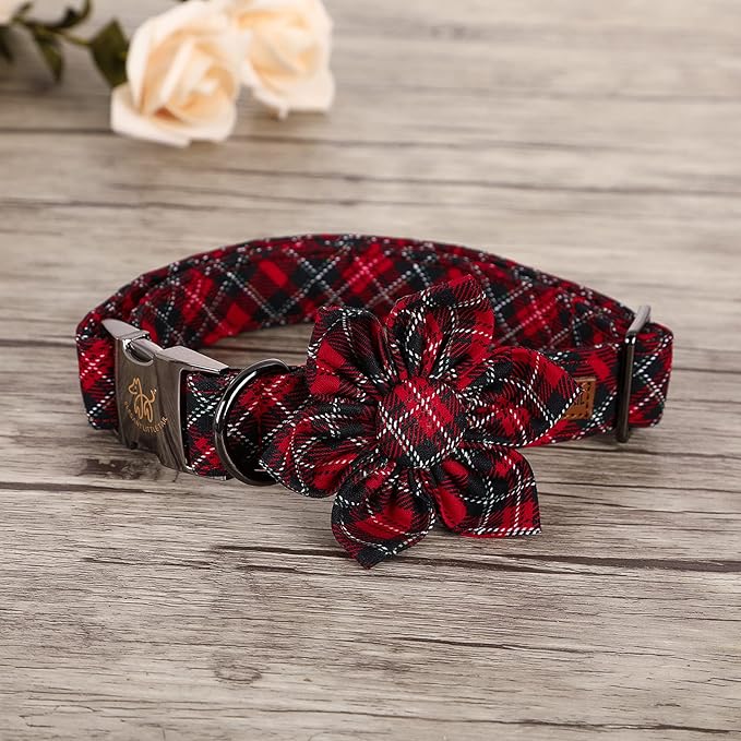 Elegant little tail Flower Dog Collar for Female or Male Dogs, Pet Collar Adjustable Dog Collars for X-Small Dogs and Cats