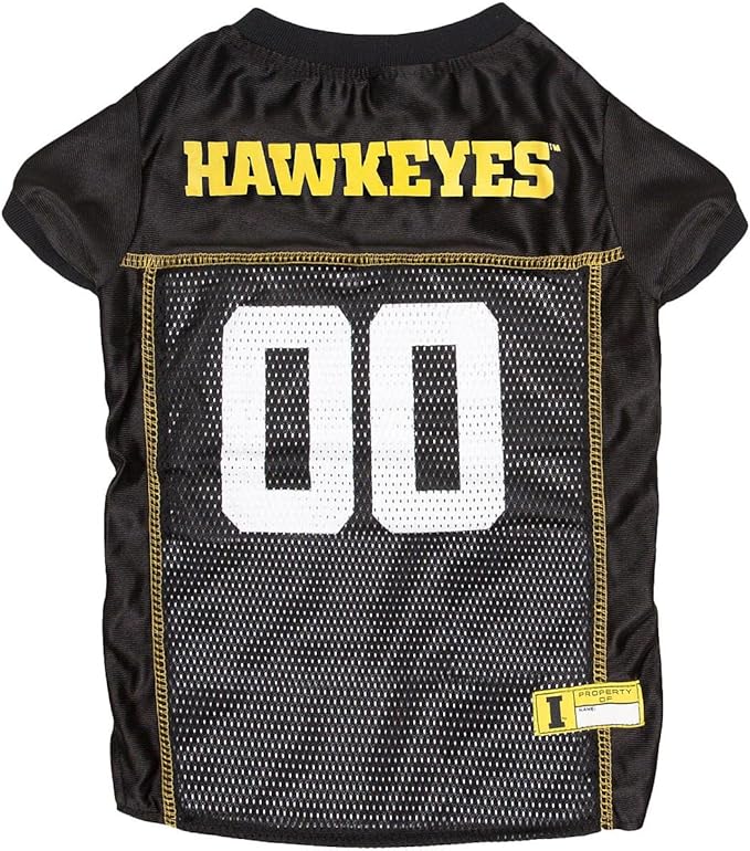 Pets First NCAA College Iowa Hawkeyes Mesh Jersey for DOGS & CATS, X-Small.Licensed Dog Jersey with your Favorite Football/Basketball College Team