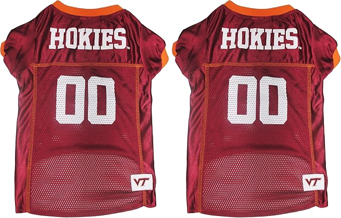 NCAA College Virginia Tech Hokies Mesh Jersey for Dogs & Cats, XX-Large. Licensed Big Dog Jersey with Your Favorite Football/Basketball College Team (Pack of 2)