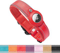 BelleBête & Co. AirTag Dog Collar – Pet Tracking Collar with Patented Anti-Loss Design, Durable and Reinforced Nylon, All-Day Comfort, Stylish Color for Medium and Large Dogs (Red, M: 15"-17.7")