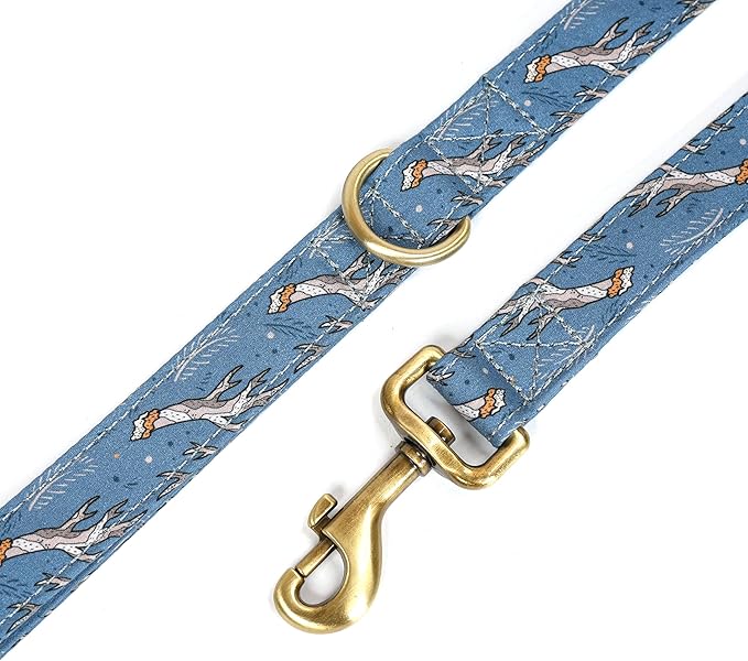 Organic Cotton Dog Leash for Small,Medium and Large Breed,Brass Hardware Pet Leash for Walking,Running and Training 6FT
