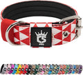 TSPRO Tactical Dog Collar 1.25 Inch Wide Thick Dog Collars with Heavy Duty Metal Buckle, Durable, Strong, Adjustable for Small Dogs (Geometric S)
