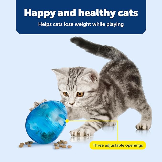 PetSafe FUNkitty Egg-Cersizer - Cat Toy - Slow-Feeder for Cats to Slow Down & Reduce Aggressive Eating - Durable Multi-Functional Enrichment Toy for Improved Digestion & Exercise