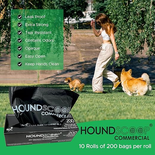 Bulk Case, 2000 Count Pet Waste Bags, Roll Format, Commercial-Grade Bags for Parks, HOAs & Residential Use, Dog Waste Station Bags, Compatible with Poop Station Dispensers