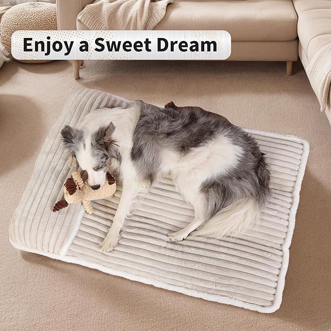KHONSU PET Dog Bed with Pillow 3in Orthopedic Pad for Large Dogs up to 35 lbs Medium Waterproof Removable Cover Machine Washable for Medium Sized Dogs
