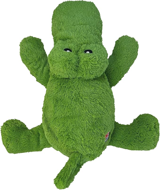 KONG XL 2 Pack - Soft Plush Dog Toy for Large Breeds - Durable, Cuddly & Squeaky - Perfect for Play & Comfort (Alligator/Fox)
