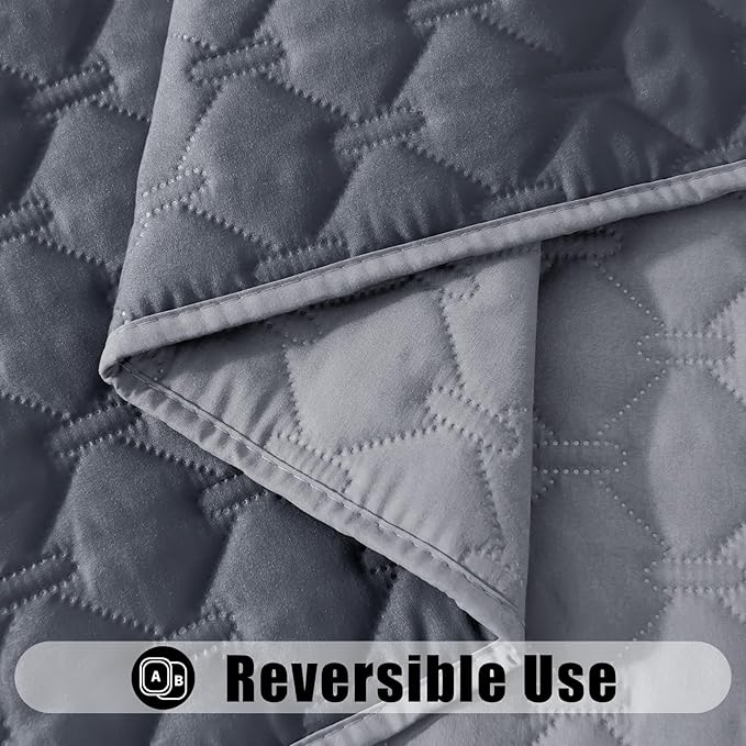 Smiry Waterproof Dog Bed Cover Blanket, Soft Reversible Pet Blanket, Washable Leakproof Cats Dogs Couch Cover for Sofa, Couch, Furniture (40x50 Inch, Grey/Dark Grey)