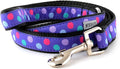 THE WORTHY DOG Stylish Gumball Patterned Leash for Dogs, Solid Nickel Plated - Purple/Black, Small