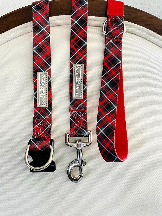 Lucky Love Dog - Easy Click Buckle Dog Collar with Leash Set Combo, Durable & Comfortable for Male & Female Dogs, Pet Collar for Small Dogs, Secure Fit - Heywood Combo, Extra Small