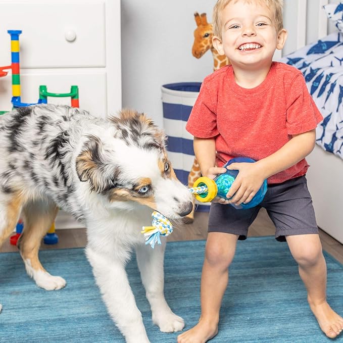 Our Pets IQ Treat Tug & Activity Puzzle Toy - Interactive Rope Toy for Dogs With Treats or Dry Food - Medium 7.5"