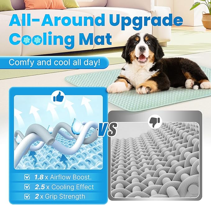 Mora Pets Dog Cooling Mat Breathable Cooling Pad for Dog Cats Washable Pet Cooling Mat for Indoor Outdoor Pets with Non-Slip Bottom 36 x 27 inch Medium