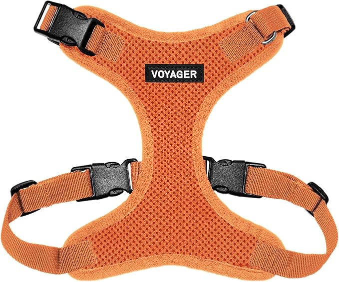 Voyager Step-in Pet Harness - All Weather Mesh, Adjustable Step in Harness for Cats and Dogs by Best Pet Supplies - Orange, L