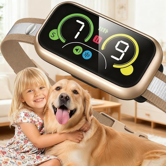 Dog Bark Collar Pro, Instant Bark Solution, Smart Anti Barking Device with 4 Correction Modes, Fast-Acting Barking Collar for for Large Medium Small Dogs 5-150lbs, Ideal for Home & Outdoor Use