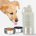 TEEAMORE Dogs Are My Favorite People Water Tumbler with Bowls Personalized Stainless Steel Travel Bottle White