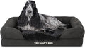 The Dog’s Bed Orthopedic Memory Foam Dog Bed with Bolsters, Fur Fabric, Black Fur, Medium